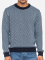 Preview: blauer Pullover mit Muster