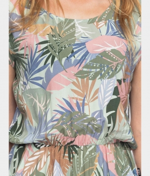 Viskose Kleid Milou mit Blätter-Print