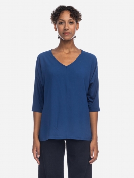 Shirt mit 3/4 Ärmeln in blau aus TENCELL™