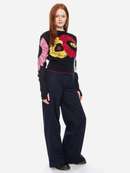 feiner Pullover mit Blume