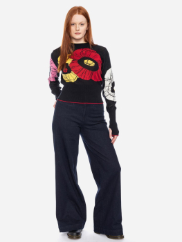 feiner Pullover mit Blume