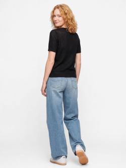 Preview: schwarzes Strick-T-Shirt