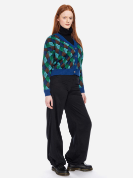 Strickjacke mit Karomuster