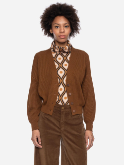 Cognacfarbene Strickjacke