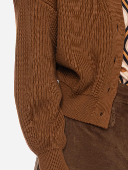 Cognacfarbene Strickjacke