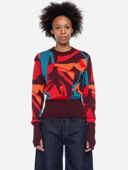 rot gemusterter Pullover
