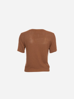 Preview: Strick-T-Shirt in Mocca