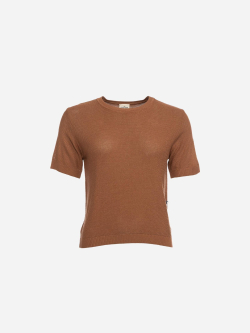 Preview: Strick-T-Shirt in Mocca