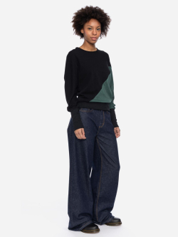 Preview: Damen Pullover, zweifarbig