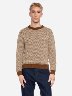 brauner Pullover mit Muster