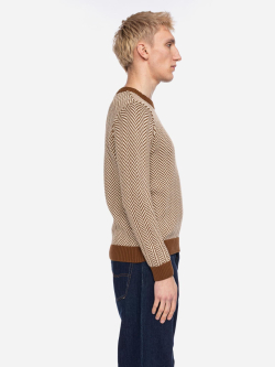 brauner Pullover mit Muster