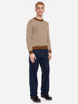 brauner Pullover mit Muster