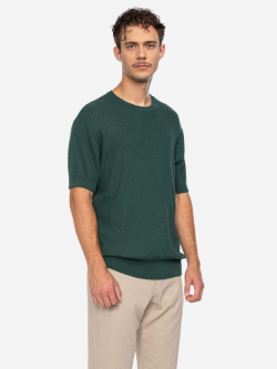 Herren Strick-T-Shirt Grün