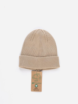 Beige Strickmütze