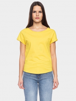 Organic Basic Kurzarmshirt in gelb