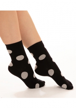 Kurz-Socken mit Punkten, schwarz