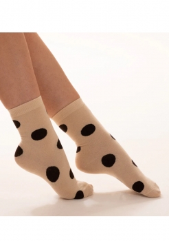 Ankle Socks Cotton "Polka Dot" beige