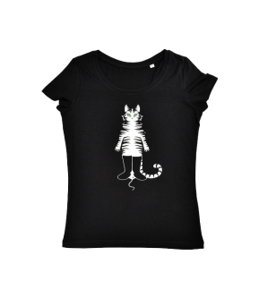 schwarzes Print-Shirt