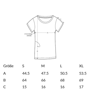 schwarzes Print-Shirt, Maße