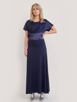Blauer Maxi-Rock aus Viskose