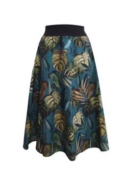 Midirock mit Blatt-Muster