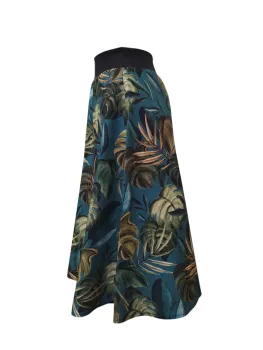 Midirock mit Blatt-Muster