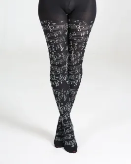 Strumpfhose mit Flockdruck