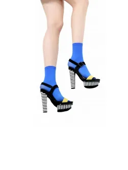 Preview: blitzblaue Nylon-Socken