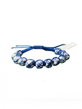blau-weißes Perlen-Armband