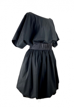 schwarzes Kleid "Bulb" in Baumwolle