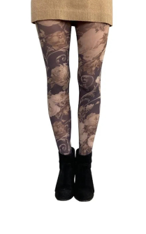 Strumpfhose mit Rosenprint