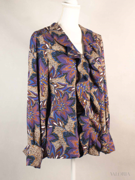 Paisley-Bluse mit Volant