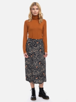 Fließender Midirock mit Blumen