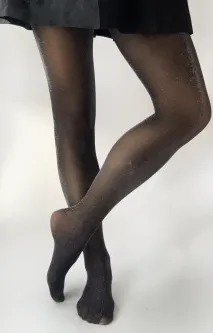 Preview: Strumpfhose in Schwarz-Silber