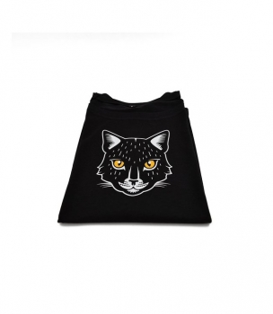 Kurzarm Shirt mit Print "Katze"