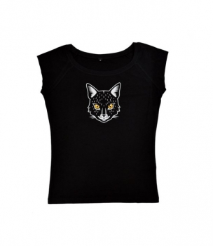 Kurzarm Shirt mit Print "Katze"