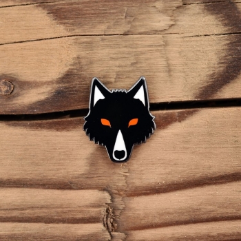 Schwarzer Wolf Emaille Pin