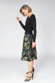 Langarm Kleid mit Blätter