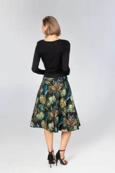 Langarm Kleid mit Blätter