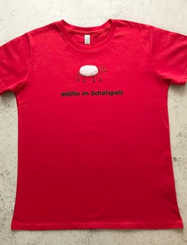 Damen Shirt "Wölfin im Schafspelz" rot