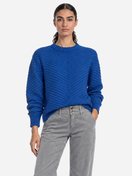 blitzblau Strickpullover