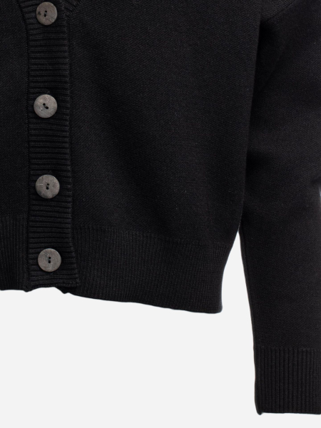 Kurze Strick-Weste in schwarz