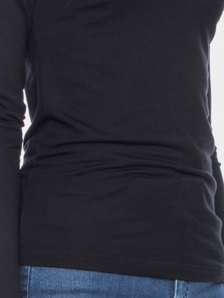 schwarzes Rollkragen Shirt aus Bambusfasern
