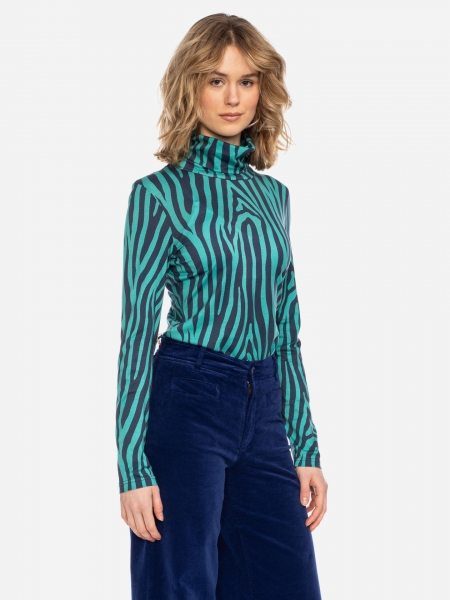 gemustertes Rollkragenshirt