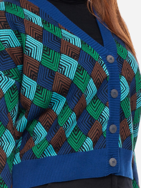 Strickjacke mit Karomuster
