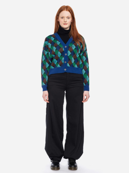 Strickjacke mit Karomuster