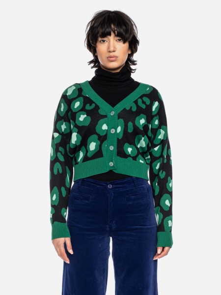 gemusterte Strickjacke, Leo