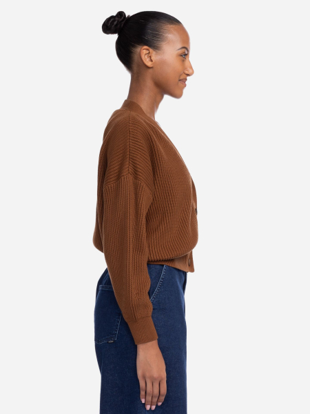 Cognacfarbene Strickjacke