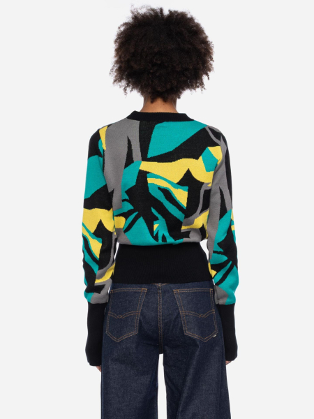 türkis gemusterter Pullover