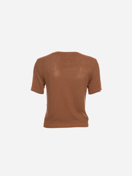 Strick-T-Shirt in Mocca